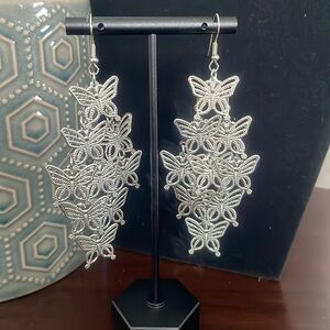 Silver Butterfly Fashion Earrings